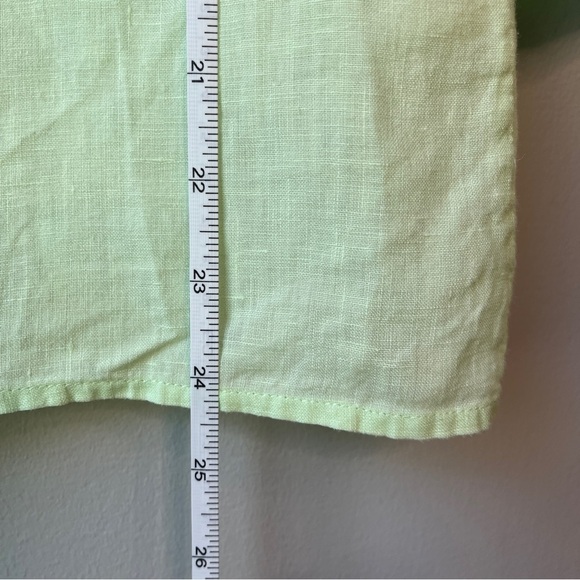 Eileen Fisher Irish Linen Pastel Green Blouse - Picture 3 of 7